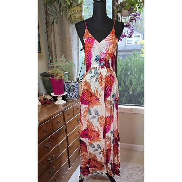 LAKLOOK Pullover Palm Leaf Print Maxi Dress S - Picture 1 of 4